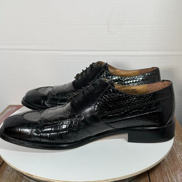Stacy Adams Men's Genuine Snake Skin and Leather  Men's Size 12M Black Lace up D - Picture 7 of 11